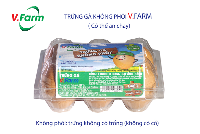Trứng Gà Không Phôi V.FARM ( HỘP 6 )